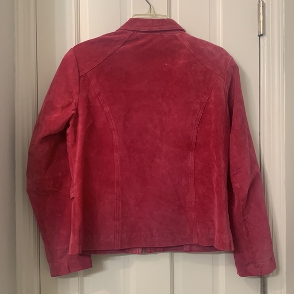 Pink Suede jacket PM 20” pit to pit 22” L EUC - Picture 5 of 5